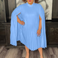 C8546 european and american women's clothing  new fashion elegant cape loose pleated plus size african dress
