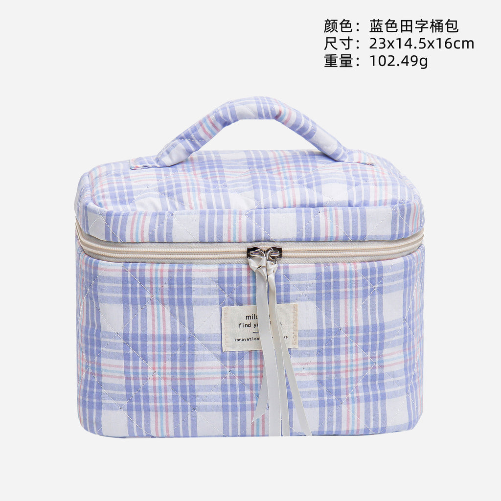 Xintian plaid quilted cute cosmetic bag  explosion large-capacity toilet bag women's cosmetics storage bag