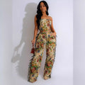 e-commerce: european and american style women's sexy lace-up bandeau top and tassel-trimmed trousers, jacquard fashion set