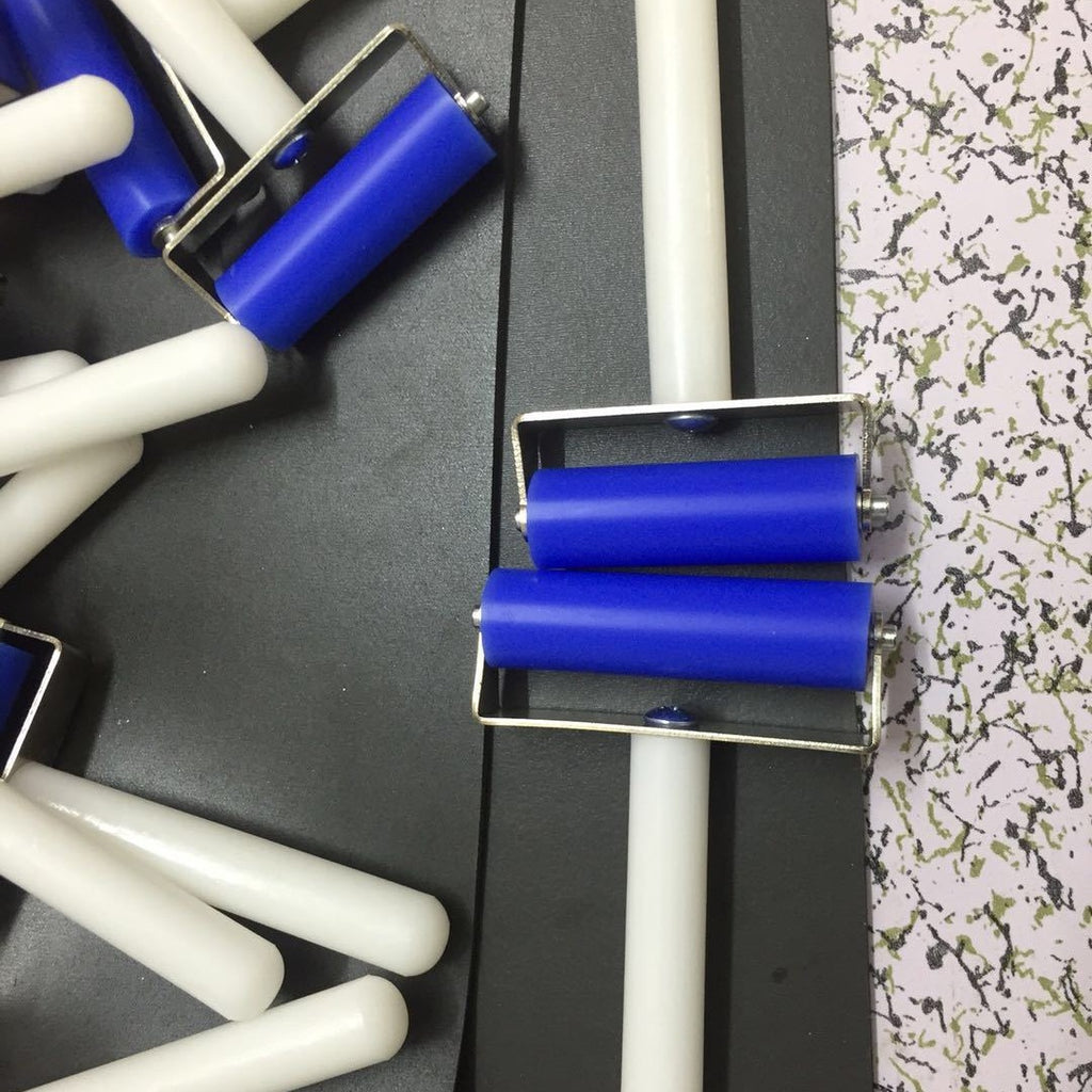 Blue imported patch roller, stainless steel push wheel, mobile phone film tool, soft silicone manual roller
