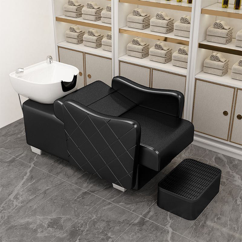 Factory direct sales popular semi-reclining hair salon fashion shampoo bed simple high-end hair salon ceramic flush bed