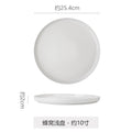 Modern minimalist ceramic steak plate for western cuisine, restaurant, and hotel use - white round porcelain plate, pure white home-use cold dish plate, dinner plate
