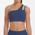 Asymmetrical one-shoulder yoga bra - barely-there sports bra with irregular straps - running & fitness tank top for women