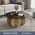 Accessible luxury tempered glass coffee table living room for home small apartment slate round popular creative normcore balcony tea table