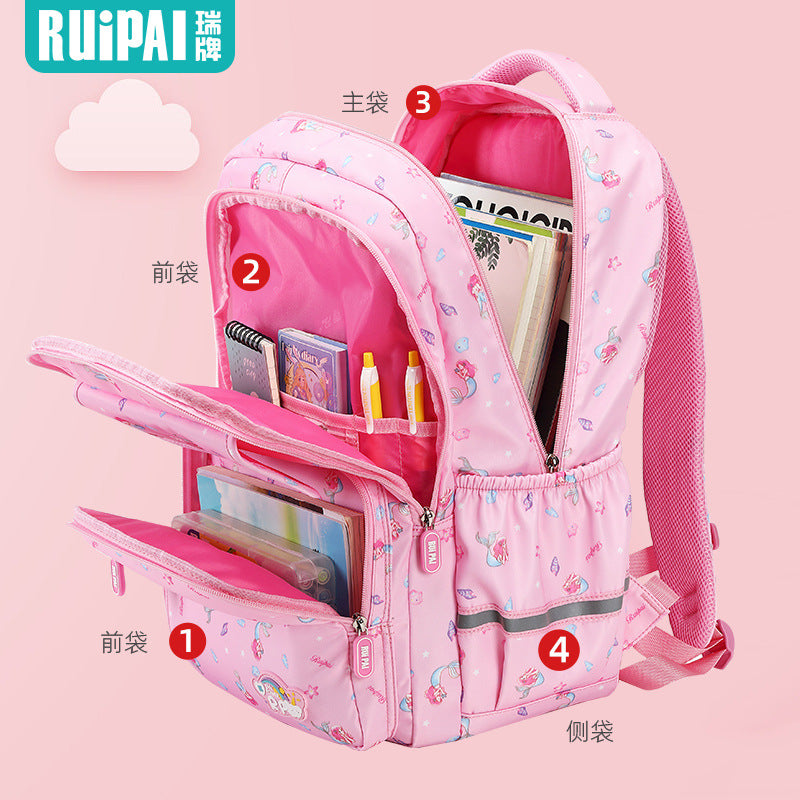School bags for girls, primary school students, grades one, two, three to six, ultra-light weight reduction, large-capacity girls and children's school bags wholesale