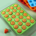 Silicone mini 24-cavity cake mold, perforated round muffin cup baking pan, diy jelly making baking tool