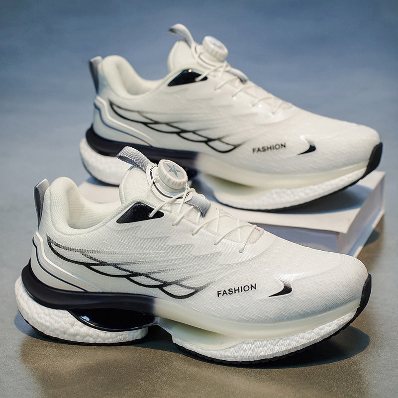 Men's youth sports shoes 2025 new winter collection: knob-lock running shoes, shock-absorbing casual shoes, breathable men's footwear