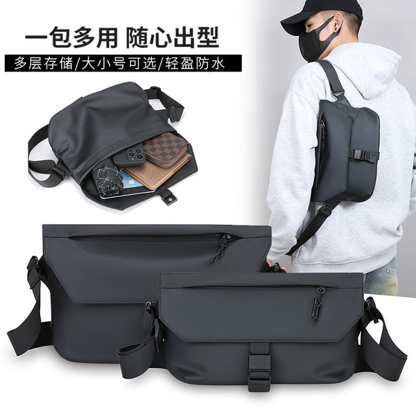 Premium men's messenger bag New business travel shoulder bag Large capacity multi-layer trendy cool versatile handbag