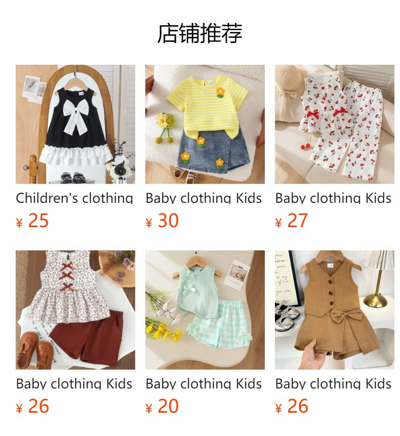 Baby clothing kids set children outfit vest+shorts baby clothing suit