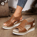 Exportplus sizesummernew arrival women's sandals wedge hemp rope bottom fish mouth sandals  hot women's sandals wholesale