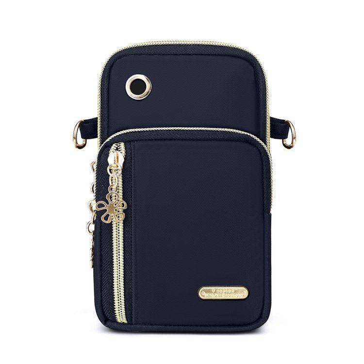 Simple vertical casual mobile phone bag women's Oxford cloth lightweight messenger bag outdoor commuting portable shoulder small square bag