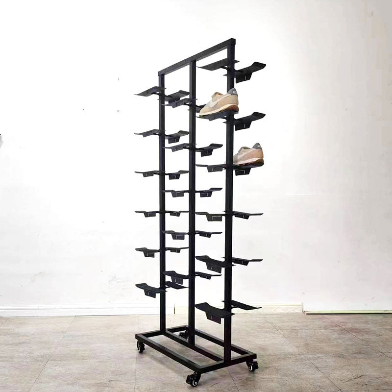 Source Factory Shopping Mall Clothing Store Multi-layer Shoe Rack Display Rack Single and Double-sided Floor Iron Shoe Display Rack