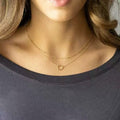 European and american cross-border wholesale jewelry minimalist round ring double layer necklace copper bead chain clavicle chain gold circle pendant necklace