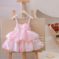 Girls' summer dress  new arrival: ethereal floral party dress, spaghetti strap, chic princess style