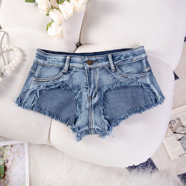 9022  New European and American Sexy Elastic Denim Shorts Hot Pants Jeans Low Waist Bar Nightclub Women's Clothing