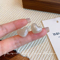 Japanese and korean fresh sweet jelly color stereo heart earrings women's fashion design elegantstylish cat's eye earrings