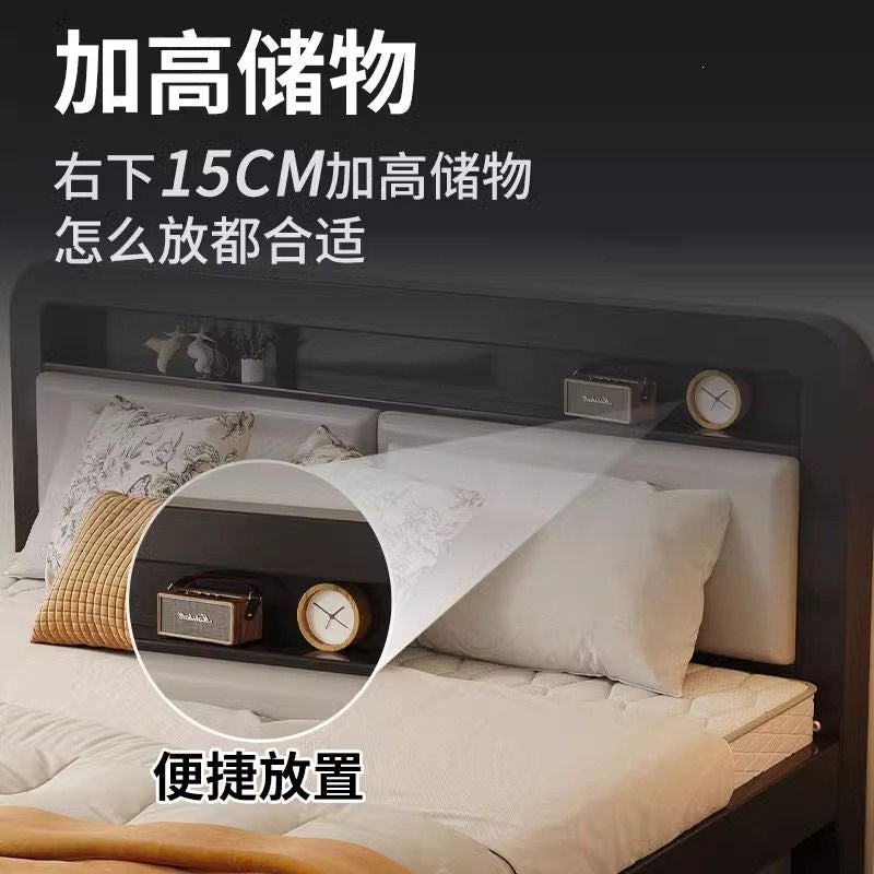 Extra thick iron frame bed carbon steel bed rental house assembled iron bed bold dormitory iron bed bedroom simple bed big sale