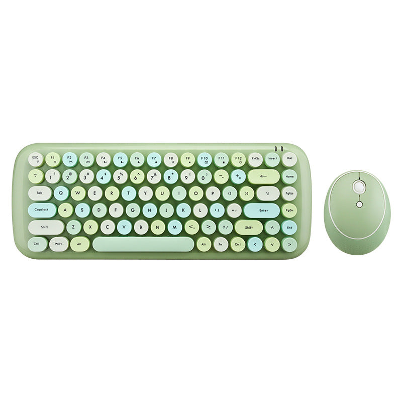 FVM1 wireless punk keyboard and mouse set avocado green girl gift box office wireless keyboard and mouse set wholesale