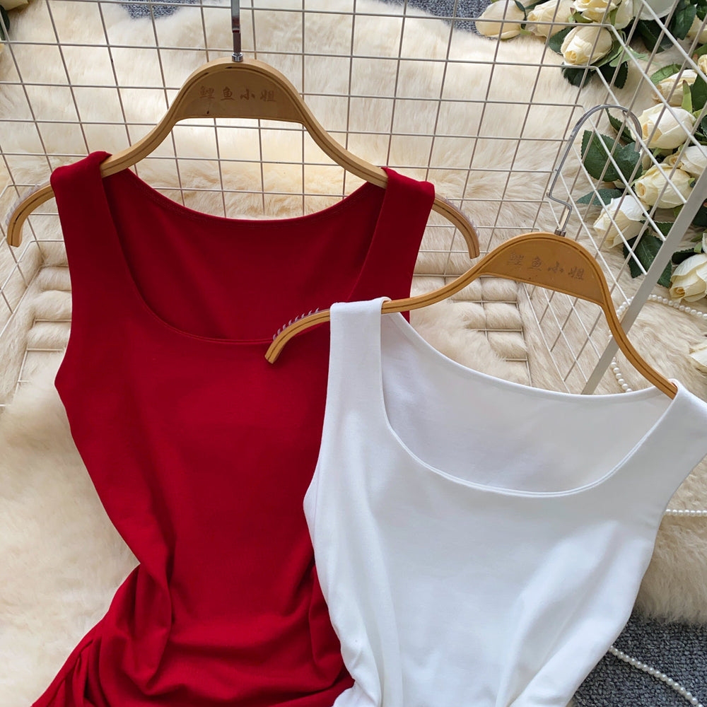 Casualwork clothing style silmslimming look pleated vest women's summer outweareasiest for matchcasualpure color sleevelesseleganttops