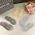 2026 cross-border e-commerce crystal slippers: durable, flat-soled, summer-ready, fashionable women's slippers for outdoor wear - new and unique designs