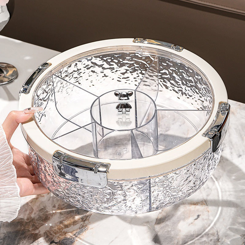 Light luxury sealed nut snack storage box, living room dried fruit plate, household new fruit plate, Chinese New Year candy box with lid