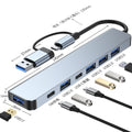 Factory direct sales type c hub seven-port eight-in-one laptop tablet usb expansion hub splitter