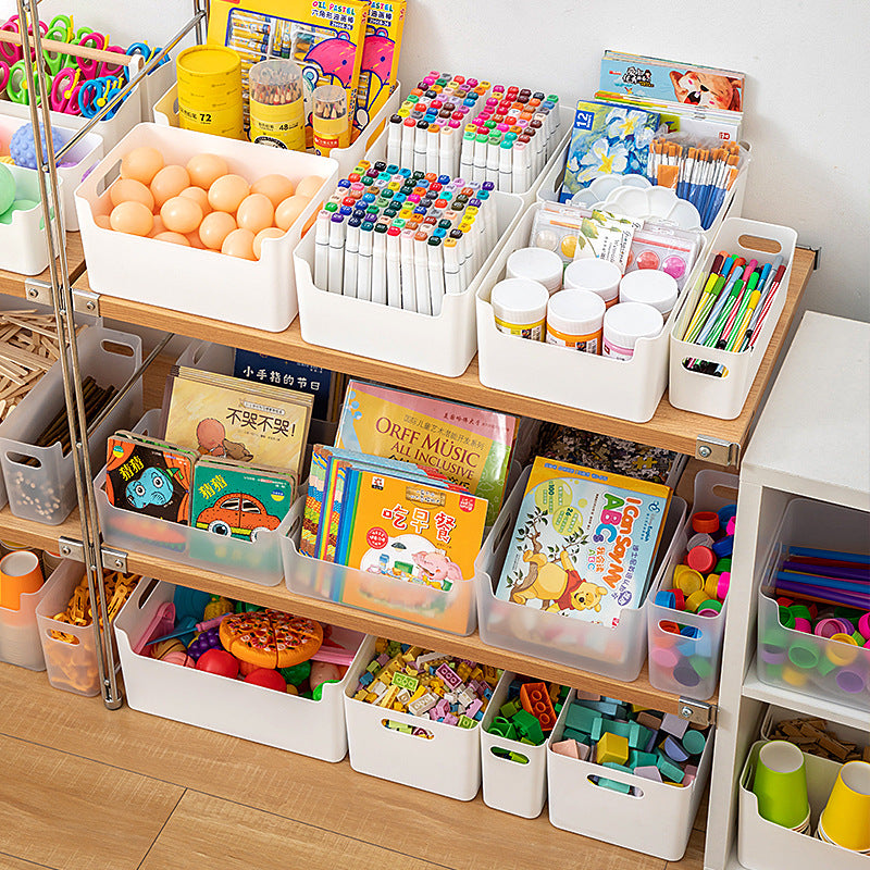 Kindergarten material storage box Children's toys Stationery Large capacity storage basket Desktop sundries sorting box