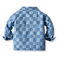 Korean style spring/autumn children's clothing new arrivals: boys' and girls' outerwear, denim jackets, kids' denim clothes, plaid embroidered jackets