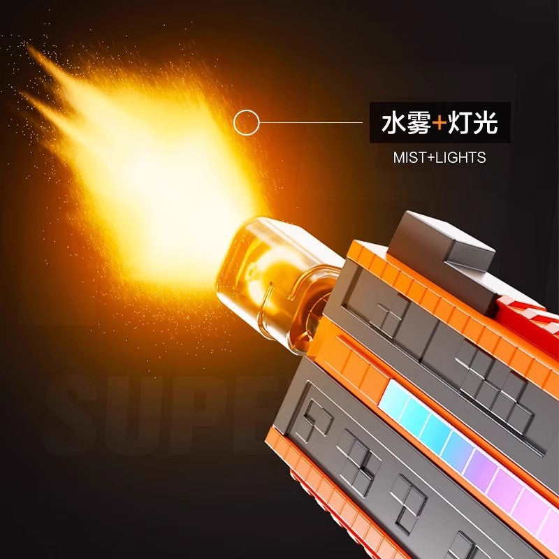 Summer kids' light-up electric automatic water gun - long range, high capacity, outdoor beach water spray toy