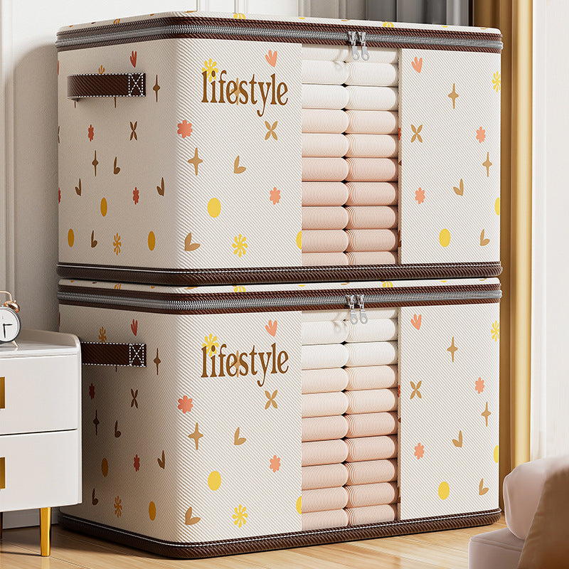 Window with zipper storage box Household thickened clothing quilt large-capacity storage box Children's toy storage box