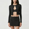 Lace-trimmed bra, lace-trimmed mini skirt, high-waisted tummy-control yoga pants, slimming camisole, running sports three-piece summer set