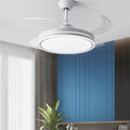 Invisible electric fan light led chandelier - high airflow, variable frequency, silent, bluetooth enabled - ideal for living room, dining room, and bedroom