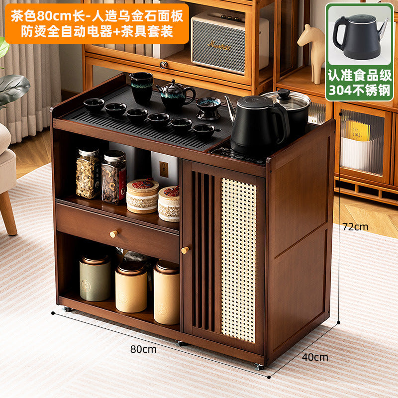 Mobile small tea table tea cabinet for home balcony tea table tea table all-in-one coffee table table tea drinking complete set