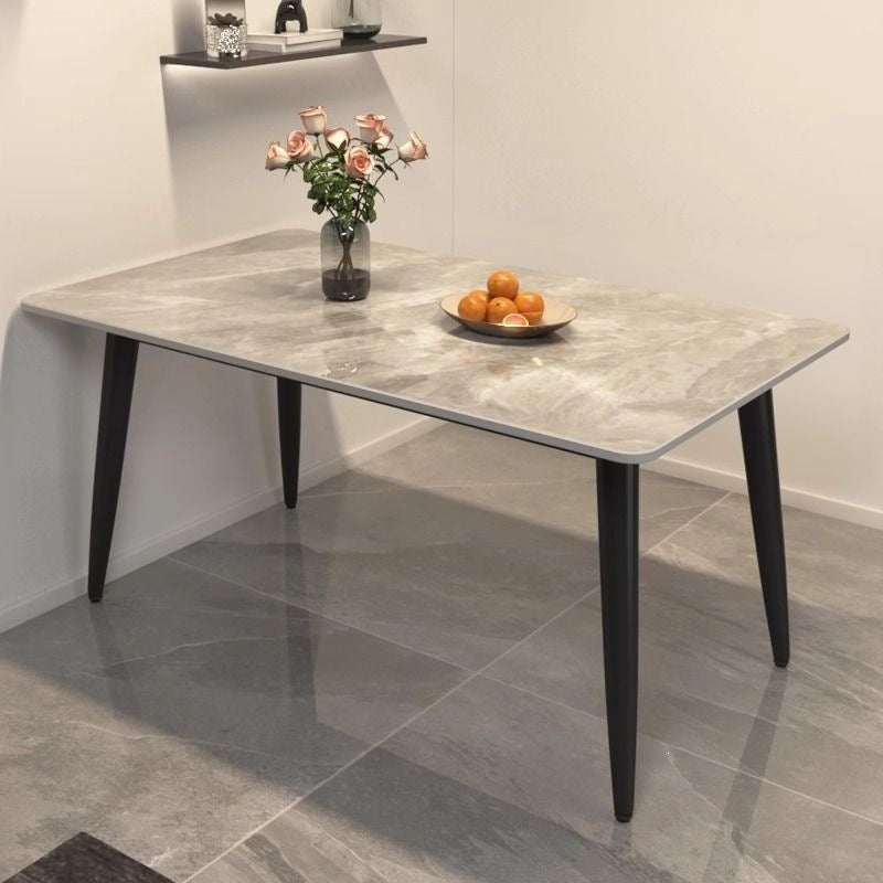 Rock slab dining table and chair combination dining table for home small apartmentaccessible luxury living room dining table rectangular modern marble casual