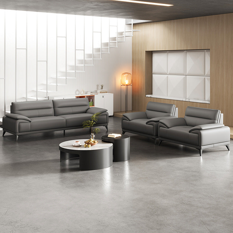 Italian minimalist stainless steel round rock slab coffee table, modern and simple living room set for small apartments, light luxury tea table combination