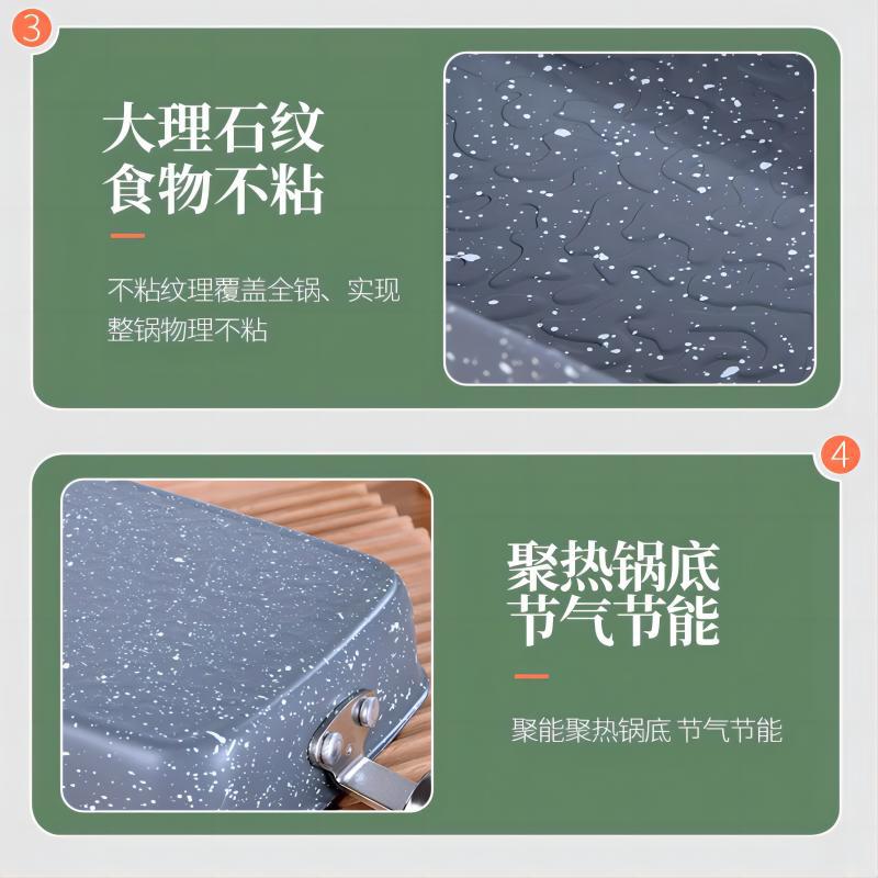 New stone pattern frying pan for home medical stone non-stick pan frying pan steak frying pan stove neutral cross-border