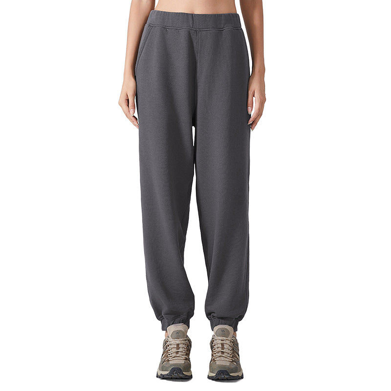 Fall and winter style elastic waist jogger pants women's high waistslimming lookcasual sweatpants fitness yoga pants daw136
