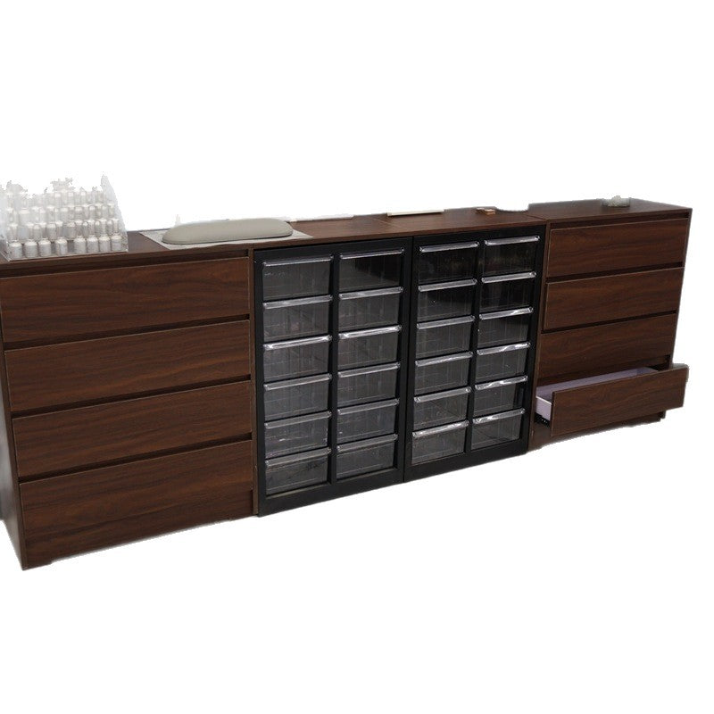 Solid wood antique walnut manicure counter display cabinet nail polish storage cabinet nail polish glue nail shop locker