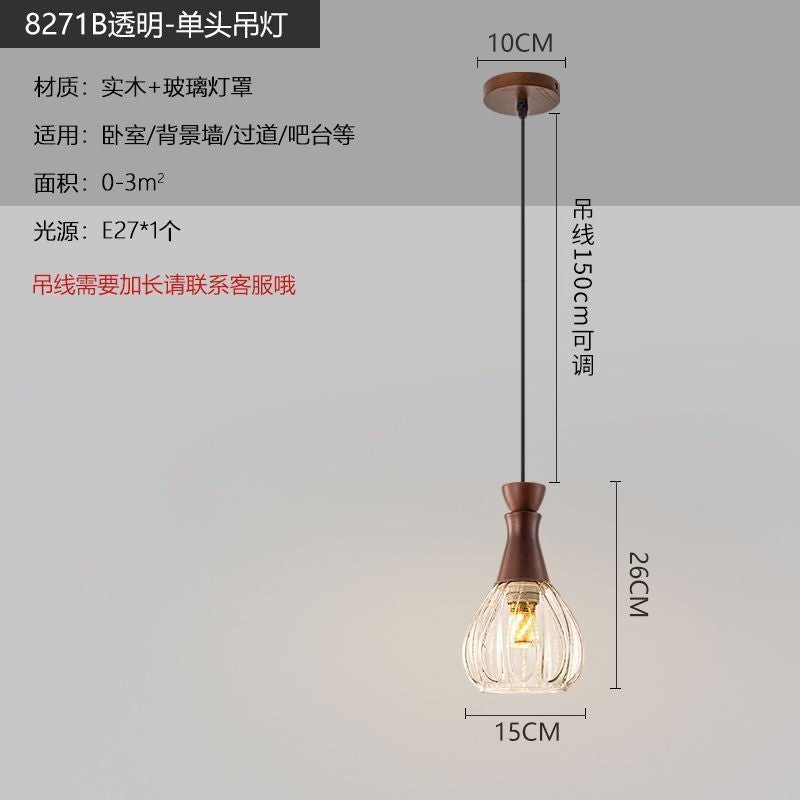 Medieval style lamps bedroom bedside small chandelier bedside table retro restaurant aisle new chinoiserie single head long hanging lamp