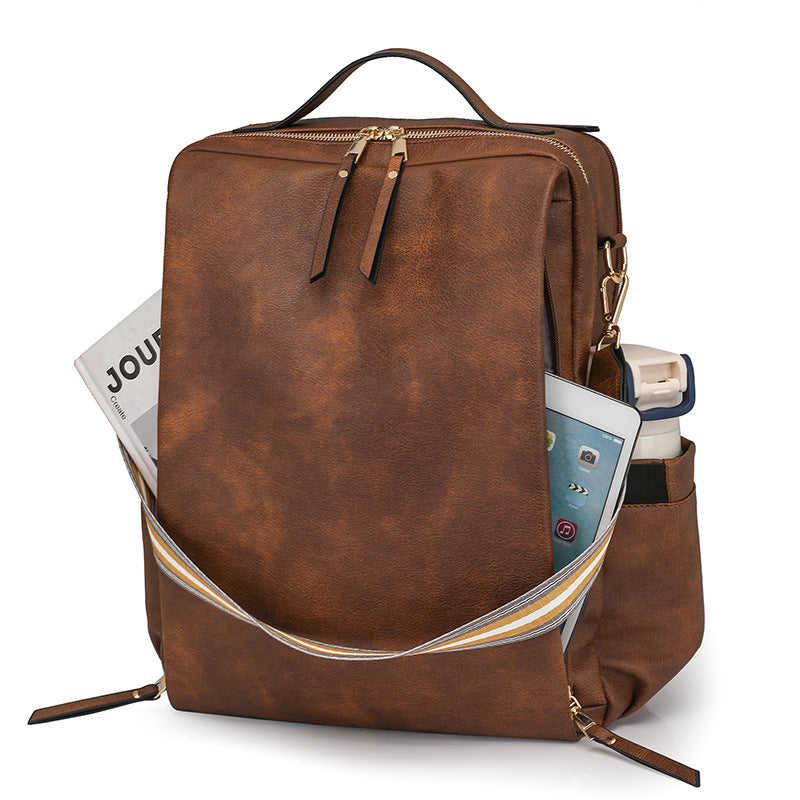 New women's business bag computer bag multi-function backpack PU fashion women's bag travel function backpack