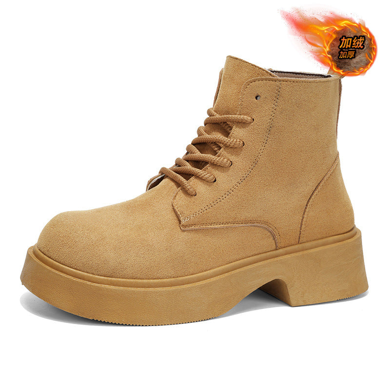 2025winternew arrival high-top men's shoes boots height-increasing menfleece-linedthickenedheattech cotton shoes easiest for match rhubarb boots