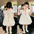 Girls' colorful polka dot dress - baby summer flutter sleeve princess dress - toddler everyday tutu skirt