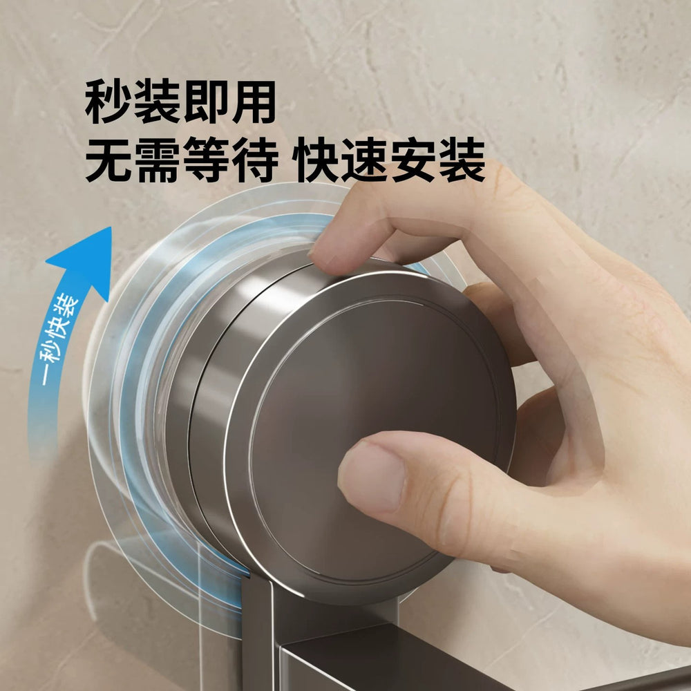 Suction cup towel rack bathroom punch-free wall-mounted storage rack bathroom towel single pole bathroom storage rack