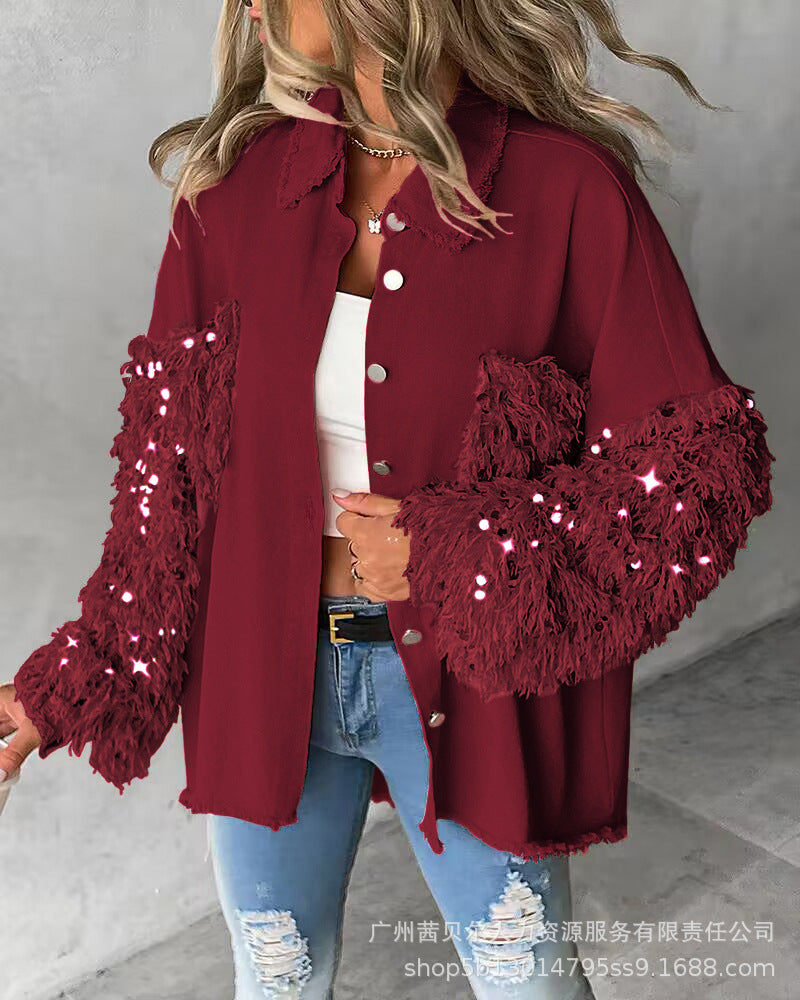 European and American bead splicing temperament cardigan jacket-P1WMHL1018 series