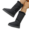 winter new round toe retro toggle closure fleece-lined thickened warm flat cotton shoes snow boots women's wholesale