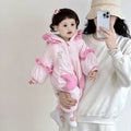 Winter outing clothes baby onesie romper baby onesie thickenedautumfleece-lined super cute winter clothes trendy