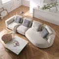Designer arc-shaped fabric sofa - italian minimalist corner sofa set for small to large living rooms