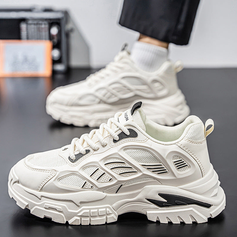 Men's shoes 2025 new winter collection: versatile casual athletic mesh breathable non-slip wear-resistant height increasing dad sneakers