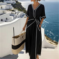 women's summer dress - polished bohemian style elegant maxi dress for cross-border e-commerce and workwear