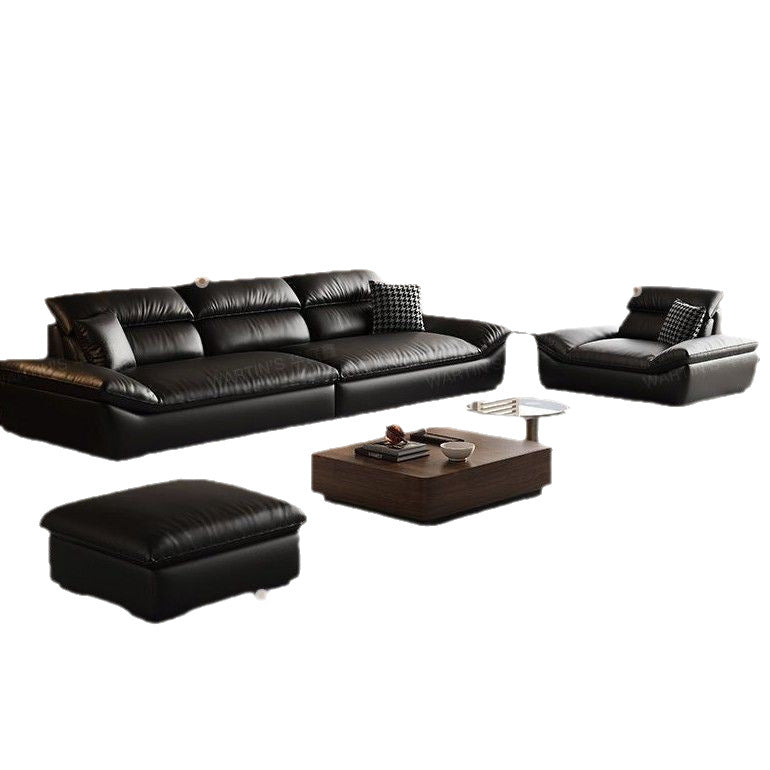 Genuine leather sofa living room italian normcore sofa accessible luxury modern creative straight row extra wide sitting deep sailboat leather sofa